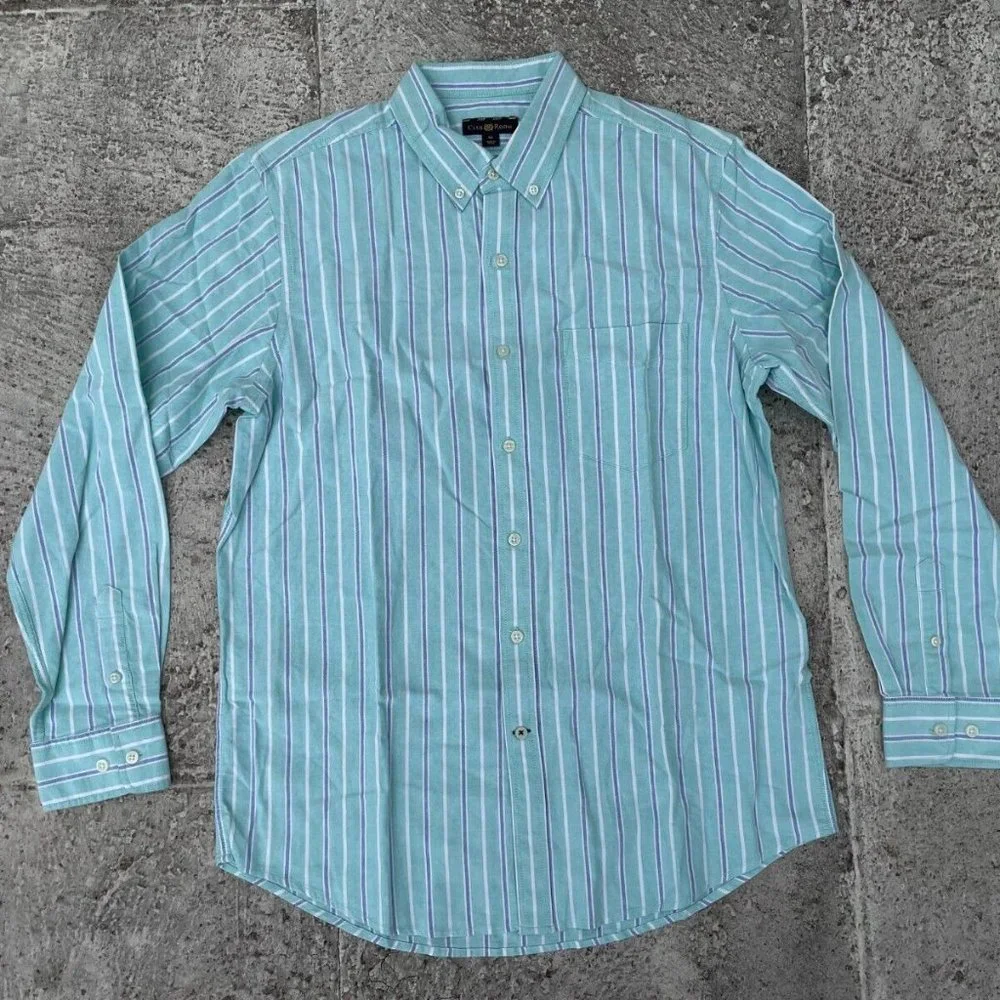 Club Room Men Shirt Casual Collared Long Sleeve Shirt Size M - Picture 2 of 10
